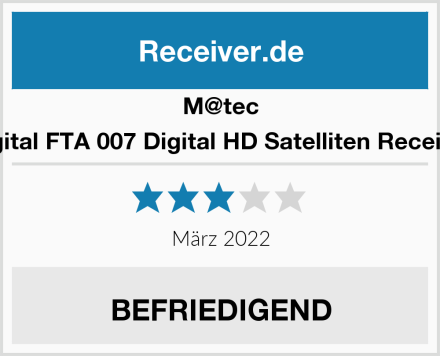 M@tec Digital FTA 007 Digital HD Satelliten Receiver Test